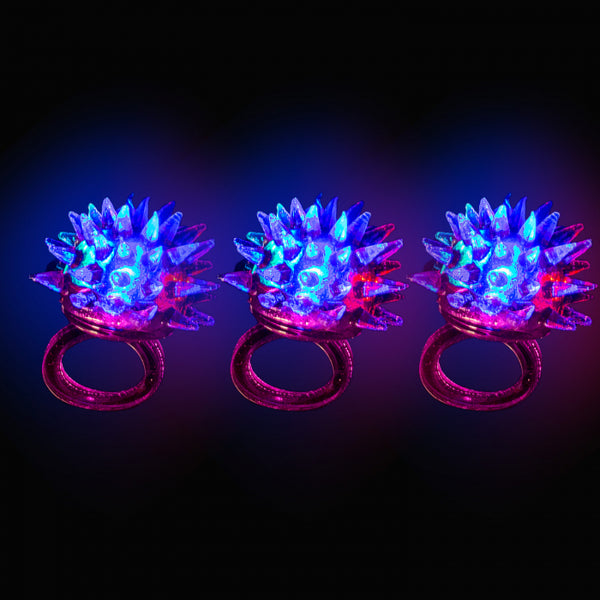 Pink LED Flashing Porcupine Rings
