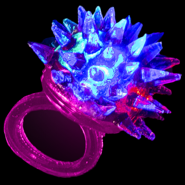 Pink LED Flashing Porcupine Rings