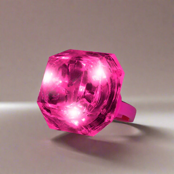 Pink LED Light Up Diamond Ring