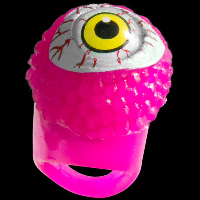 Pink LED Light Up Flashing Eyeball Ring
