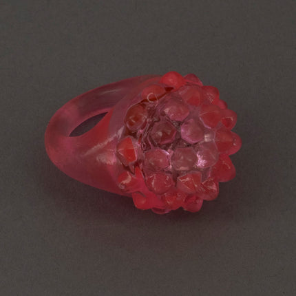 Pink LED Light Up Flashy Blinky Jelly Bumpy Rings