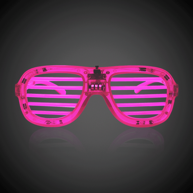 Pink Slotted LED Light Up Flashing Glasses