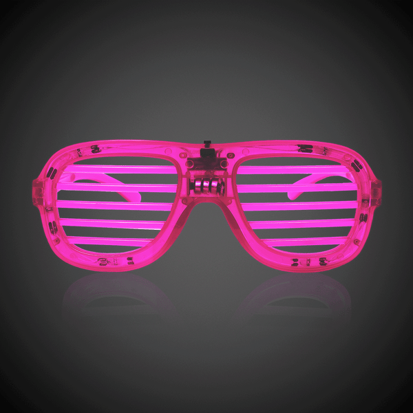 Pink Slotted LED Light Up Flashing Glasses