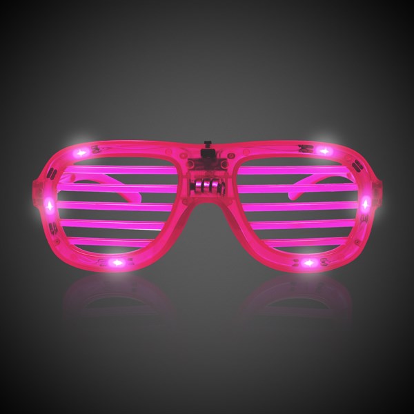 Pink Slotted LED Light Up Glasses