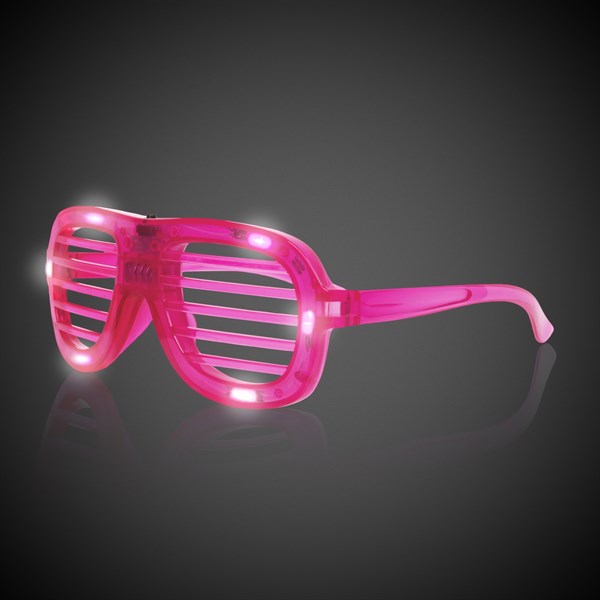 Pink Slotted Light Up Glasses