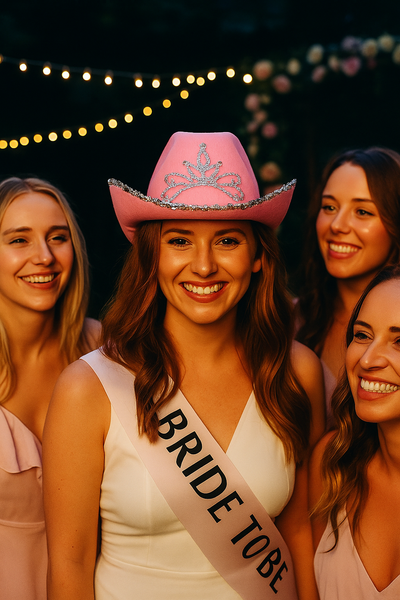 Stylish Velvet Cowboy Hat with Tiara