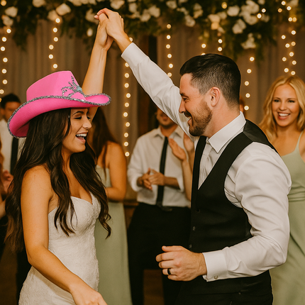 Stylish Velvet Cowboy Hat with Tiara