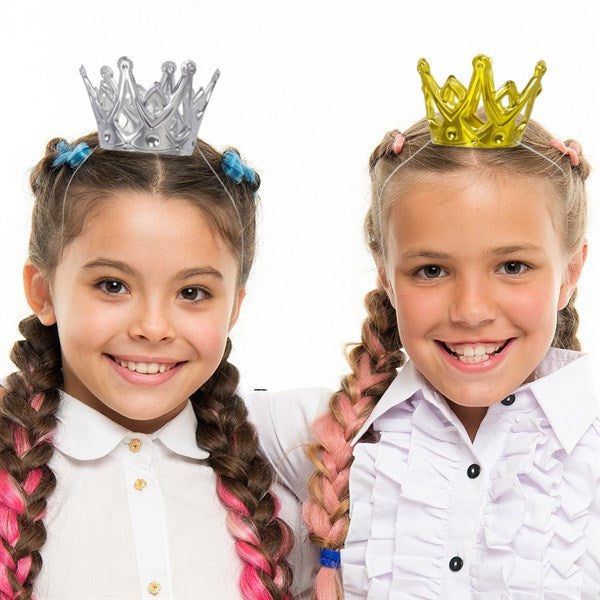 Princess Mini Crowns - Pack of 12 Gold & Silver Tiaras