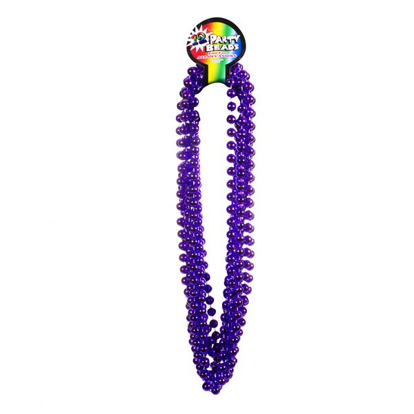 Purple 33 Inch 12mm Beaded  Necklaces