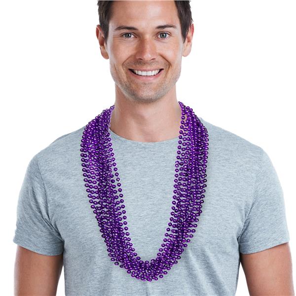Purple 7mm Bead 33 Inch Necklaces