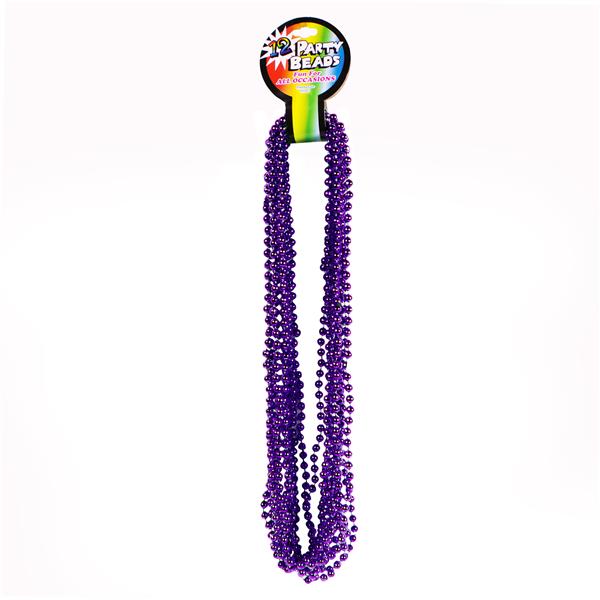 Purple 7mm Bead 33 Inch Necklaces - Pack of 12