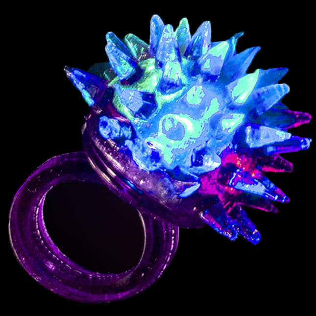 Purple LED Flashing Porcupine Rings