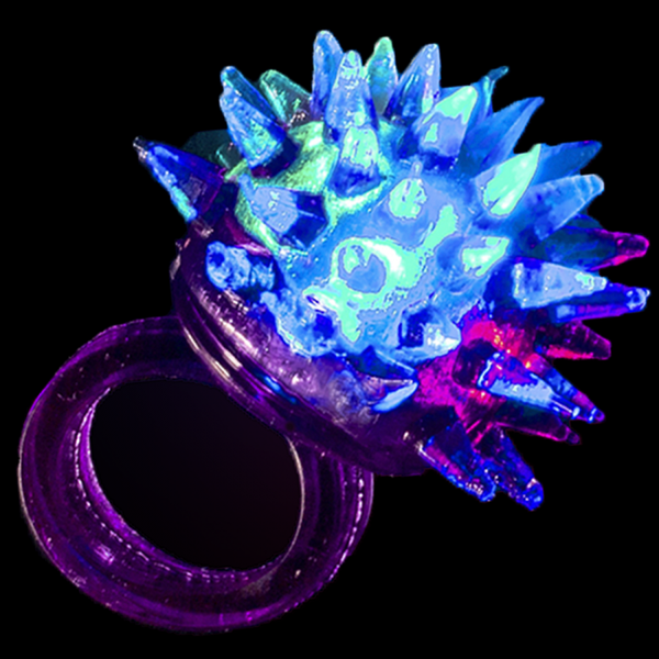 Purple LED Flashing Porcupine Rings
