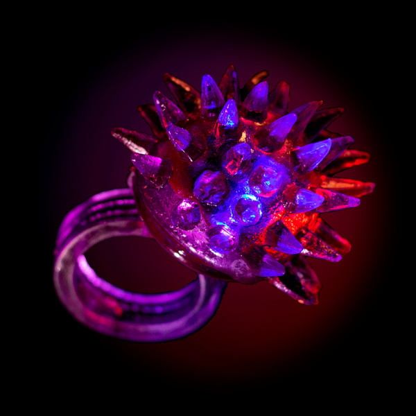 Purple LED Flashing Porcupine Rings
