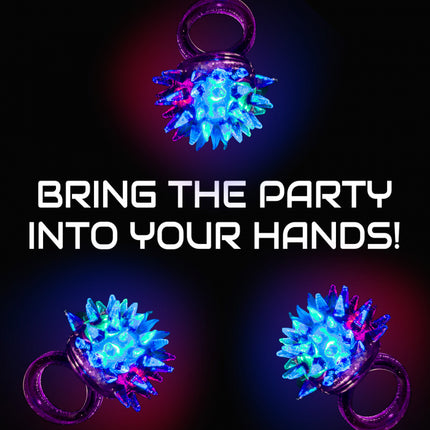 Purple LED Flashing Porcupine Rings