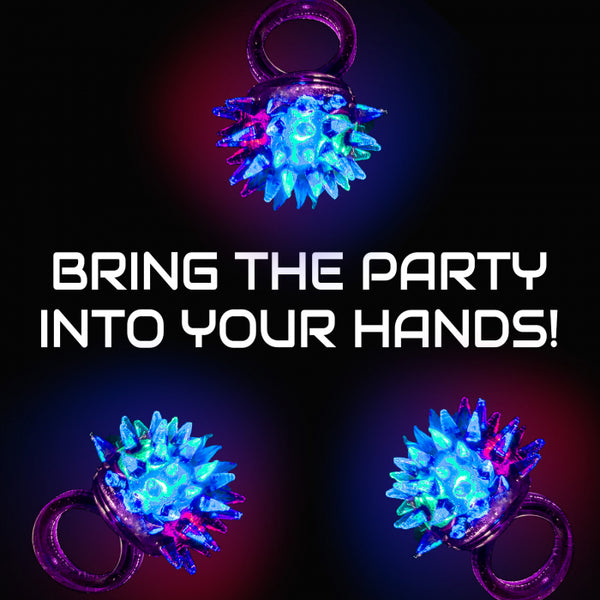 Purple LED Flashing Porcupine Rings