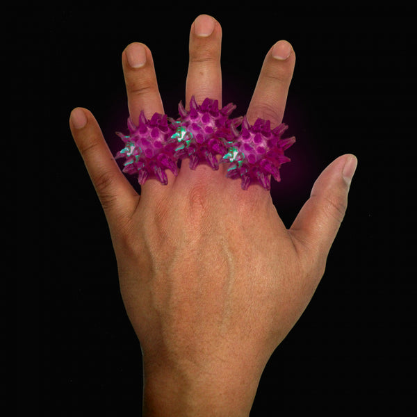 Purple LED Flashing Porcupine Rings
