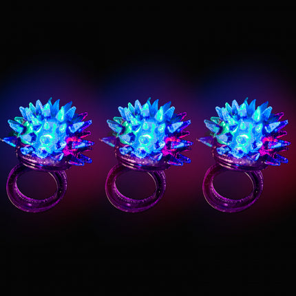 Purple LED Flashing Porcupine Rings
