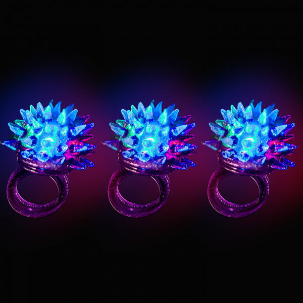 Purple LED Flashing Porcupine Rings