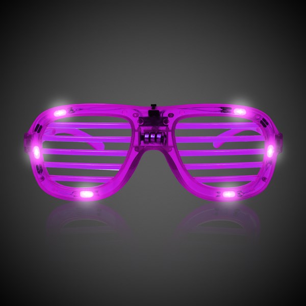 Purple Slotted LED Light Up Glasses