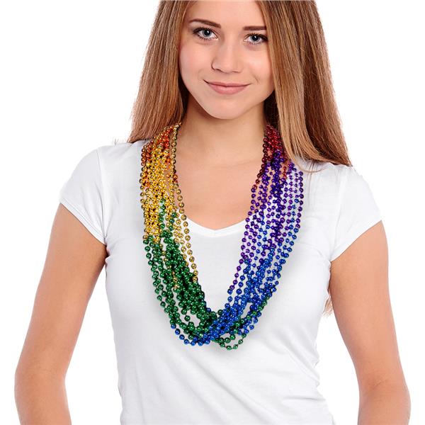 Rainbow Bead 33 Inch Necklaces