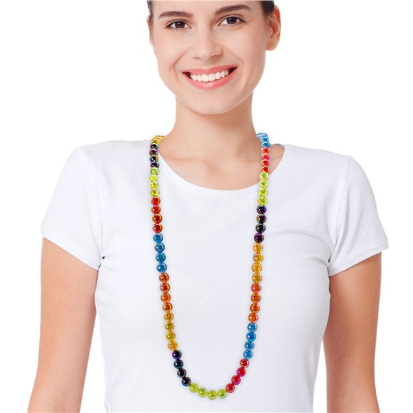 Rainbow Bead 42 Inch Necklaces