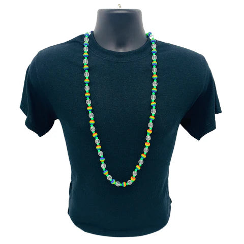 Rainbow & Facet 12MM Beaded 40 Inches Necklace