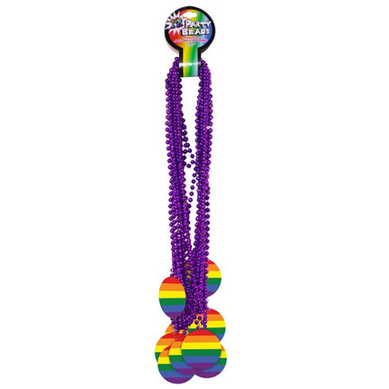 Rainbow Pride Medallion Bead Necklaces - Pack of 12