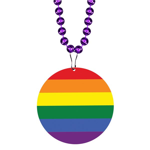 Rainbow Pride Medallion Bead Necklaces