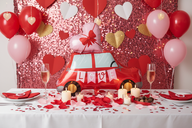 Love Car Balloon Valentine's Day Table Decoration