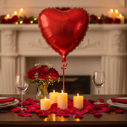 Red Satin Heart Balloon Valentine's Decoration