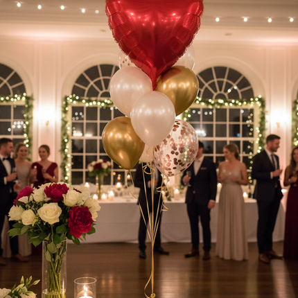 Red Satin Heart Balloon Wedding Decoration