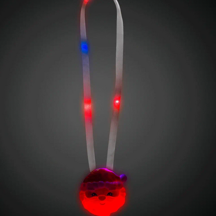 LED Light Up Santa Lanyard Necklace
