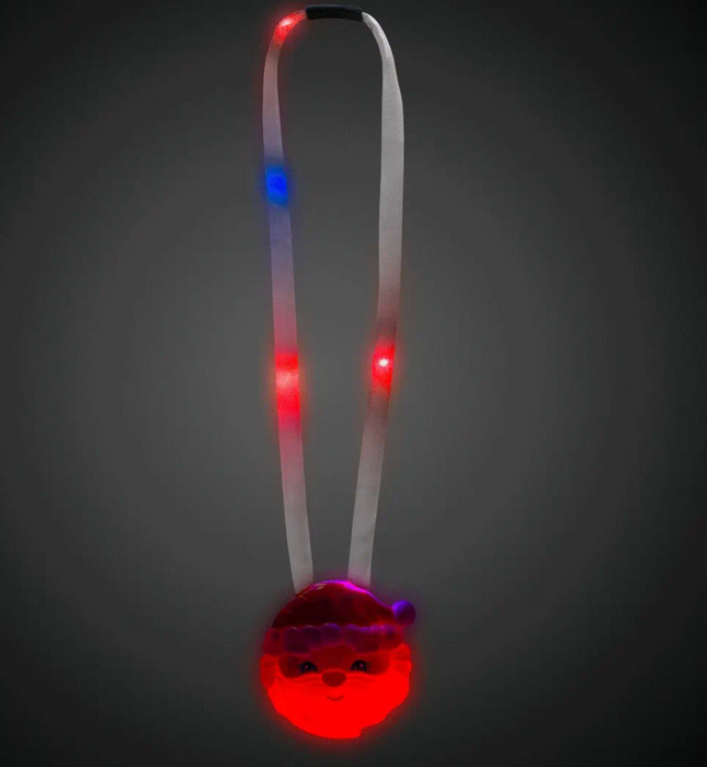 LED Light Up Santa Lanyard Necklace
