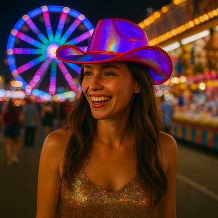 Red space cowboy hat for carnival