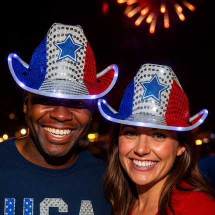 Red, white and blue hat for patritotic event