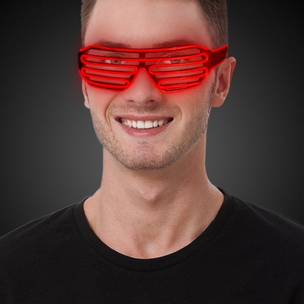 Red Light Up EL Wire Sound Activated Slotted Shades