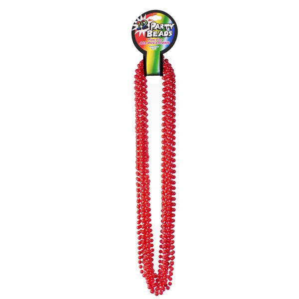 Red 33 Inch 7mm Beaded Necklaces