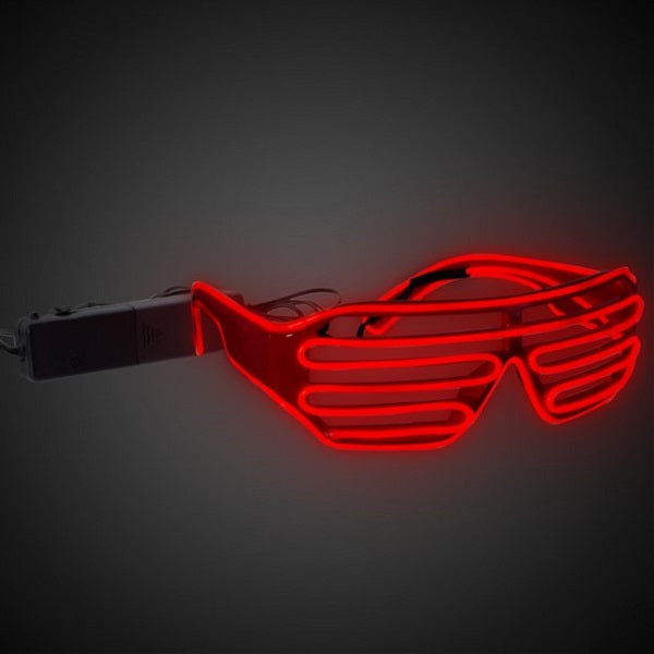 Red EL Wire Sound Activated Slotted Shades