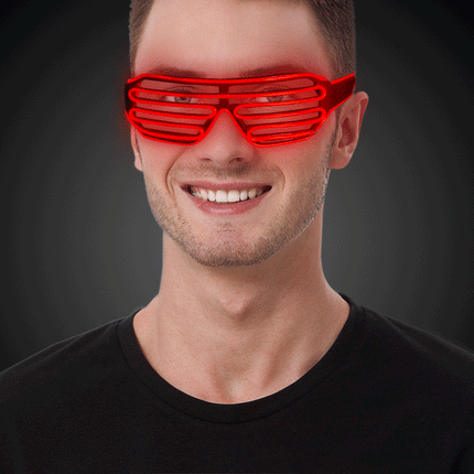 Red Flashing EL Wire Slotted Sound Activated Shades