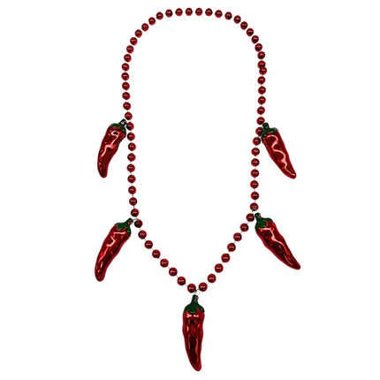 Red Hot Chili Pepper Bead 42 Inches Necklace