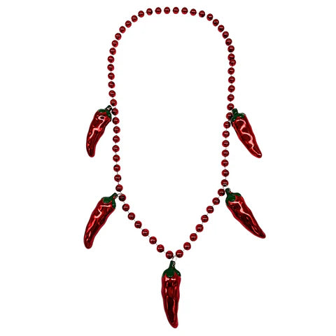 Red Hot Chili Pepper Bead 42 Inches Necklace