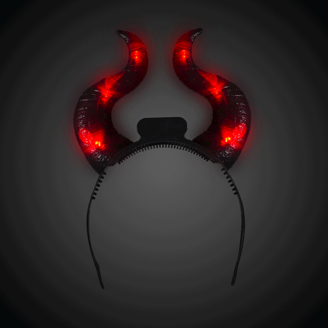 Red LED Devil Horns Headband