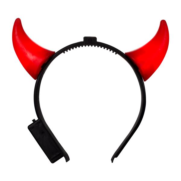 Red LED Light Up Devil Horns Headbands - Pack of 12