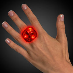 Red LED Light Up Flashing Diamond Ring