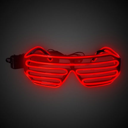 Red Light Up EL Wire Slotted Sound Activated Shades