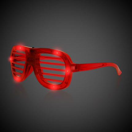 Red Slotted LED Light Up Flashing Glasses