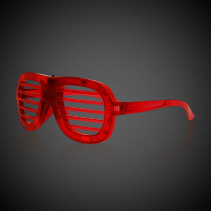 Red Slotted LED Light Up Glasses