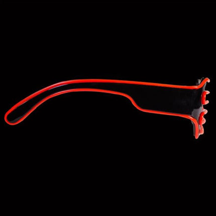 Red Slotted Light Up EL Wire Eye Glasses