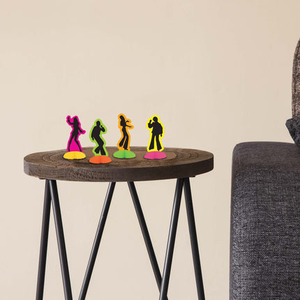 Retro Neon Dancer Mini Silhouette Centerpieces
